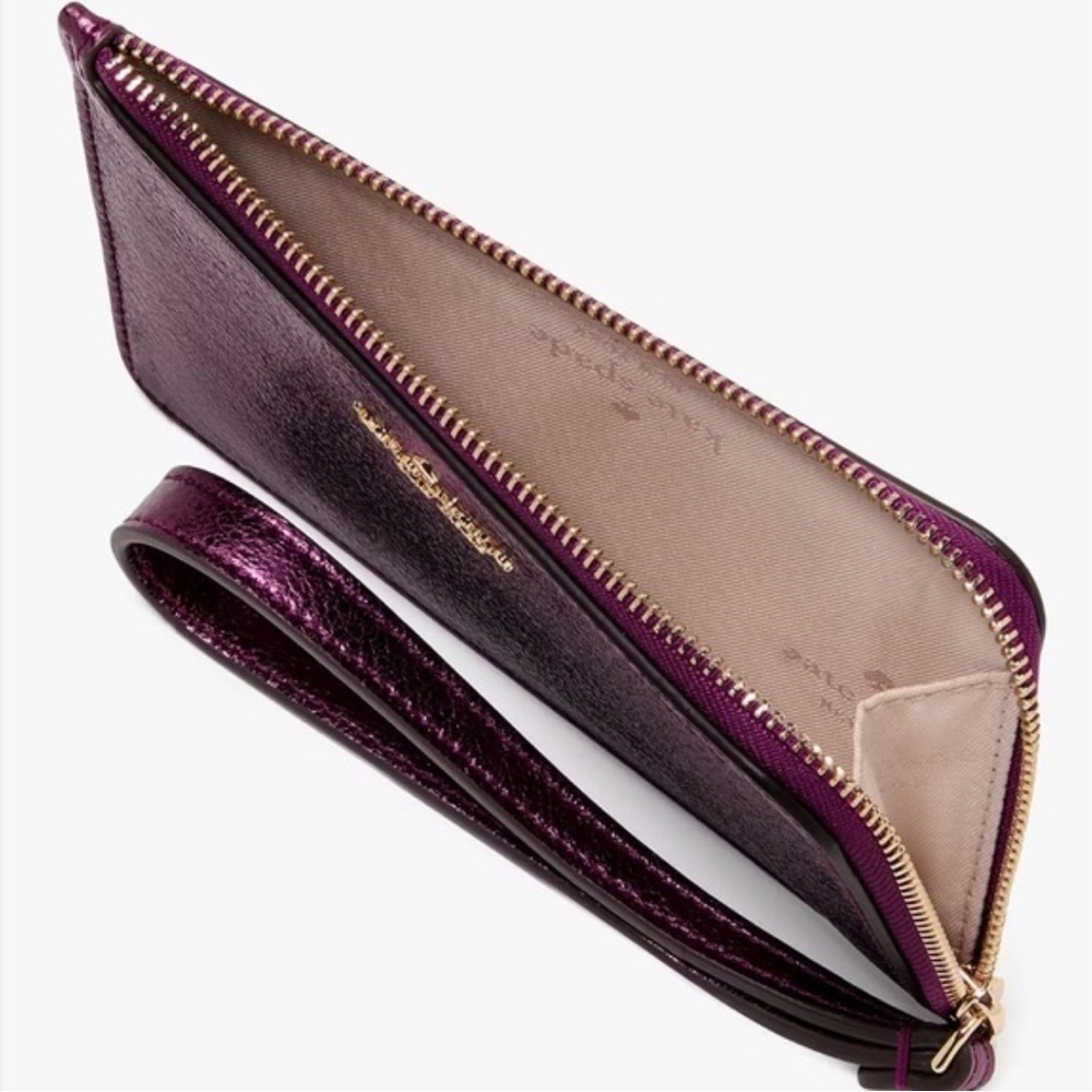 kate spade Metallic Plum Wristlet Clutch. Gorgeous! NWT - Picture 2 of 5